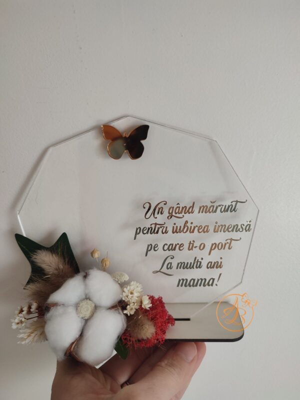 Decor plexiglass cu floricele pentru 1 Martie, 8 Martie - imagine 2